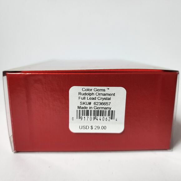 Lenox Crystal Color Gems Rudolph the Red Nosed Reindeer Christmas Ornament - Picture 3 of 7